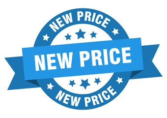 Fototapeta premium new price round ribbon isolated label. new price sign