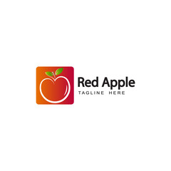 red apple logo template design vector