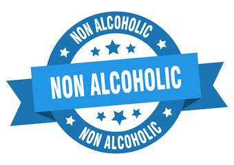 non alcoholic round ribbon isolated label. non alcoholic sign