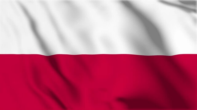 Waving flag loop. National flag of Poland