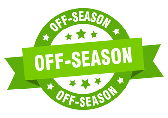 off-season round ribbon isolated label. off-season sign
