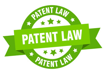 patent law round ribbon isolated label. patent law sign