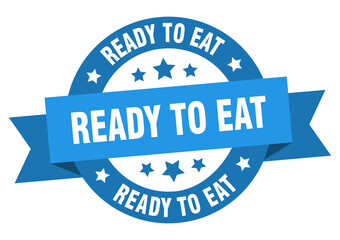 ready to eat round ribbon isolated label. ready to eat sign