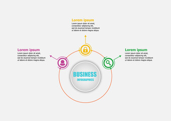 Fototapeta premium The infographic vector design template for circular diagram. Planning infographic design business infographic template with 3 options. Creative concept planning used for web banner.