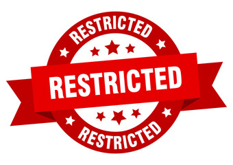 restricted round ribbon isolated label. restricted sign
