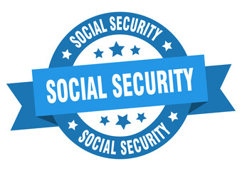 social security round ribbon isolated label. social security sign