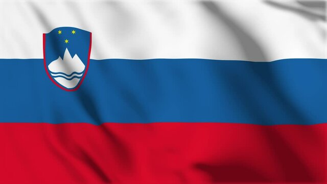 Waving flag loop. National flag of Slovenia