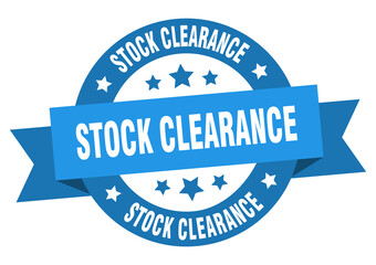 stock clearance round ribbon isolated label. stock clearance sign
