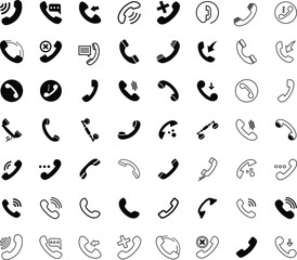 Fototapeta premium Phone icon set. Connection vector collection.