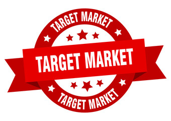 target market round ribbon isolated label. target market sign