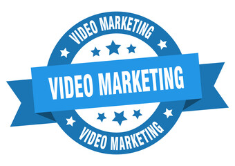 video marketing round ribbon isolated label. video marketing sign