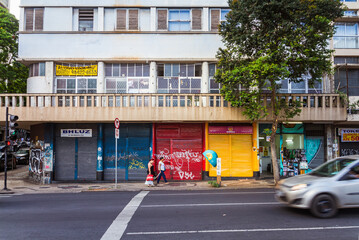 Closed shops in Belo Horizonte downtown