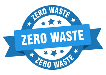 zero waste round ribbon isolated label. zero waste sign