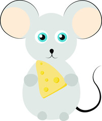 Cute little mouse, vector character illustration art