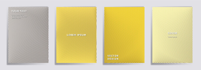 Semicircle lines halftone grid covers vector set.