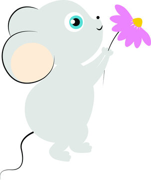 Cute little mouse, vector character illustration art