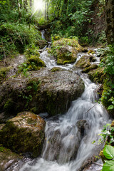 Bard'natore  tuoro waterfall in picentini mountains in Calabritto and Quaglietta italy