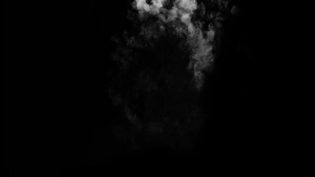 Impact dust particles and smoke. 4K  Dirty Hits, Dusty bullet hits on a wall with chunks of debris flying out . Powder explosion on black background. 