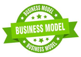 business model round ribbon isolated label. business model sign