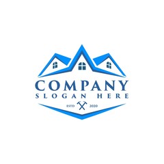 Minimalist Construction Logo Template isolated on white background, Vector Illustration EPS10. Realestate, Home, Company