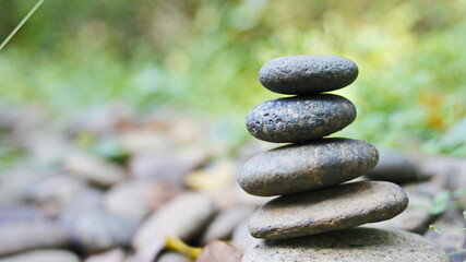 stones put a spoon together. There are copy spaces for spa and zen concepts.