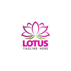 lotus logo template design vector