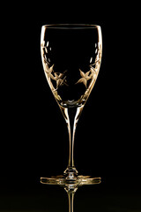 Silhouette empty glass with clipping path on black background.