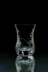 Silhouette empty glass with clipping path on black background.