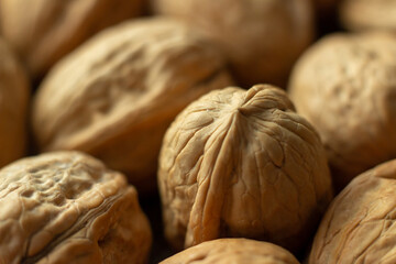 walnuts on jute fabric