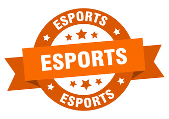 esports round ribbon isolated label. esports sign