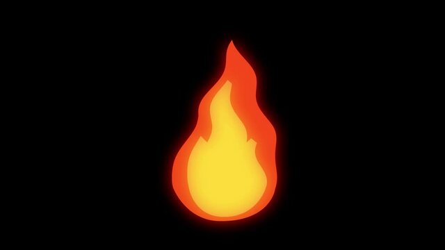 simple animation of cartoon fire