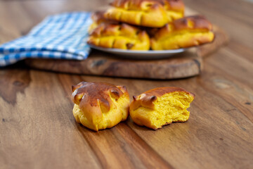 homemade sweet bread with pumpkin and apples