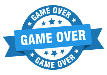 game over round ribbon isolated label. game over sign