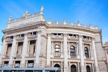 Vienna Burgtheater Facade . Famous Theater in Wien 