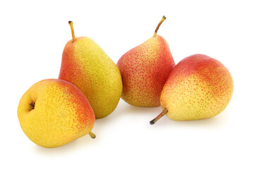 Several tasty red - yellow pears isolated on white