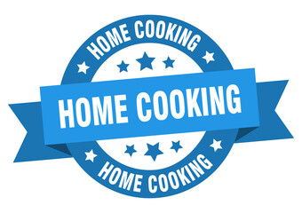 home cooking round ribbon isolated label. home cooking sign