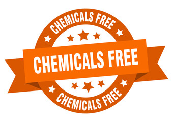 chemicals free round ribbon isolated label. chemicals free sign