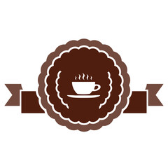 Cup of hot coffee. Coffee logo