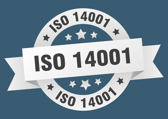 iso 14001 round ribbon isolated label. iso 14001 sign