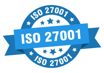 Obraz premium iso 27001 round ribbon isolated label. iso 27001 sign
