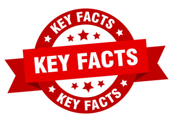 key facts round ribbon isolated label. key facts sign
