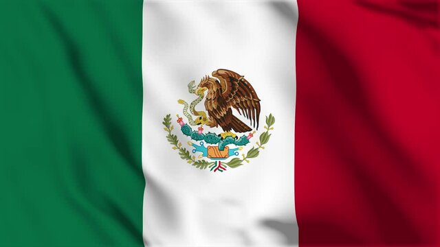 Waving flag loop. National flag of Mexico