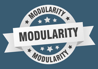 Obraz premium modularity round ribbon isolated label. modularity sign