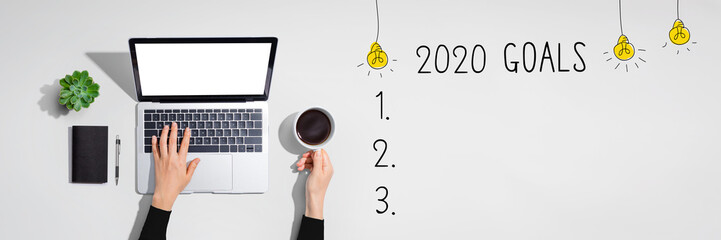 2020 goals with person using a laptop computer