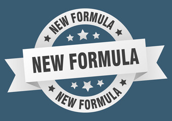 new formula round ribbon isolated label. new formula sign