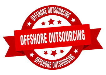 Obraz premium offshore outsourcing round ribbon isolated label. offshore outsourcing sign