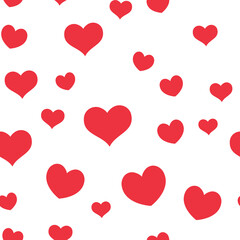 Hearts seamless pattern. Love symbols. Valentine's day background design. Romantic design loop texture.