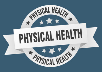 physical health round ribbon isolated label. physical health sign