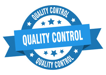 quality control round ribbon isolated label. quality control sign