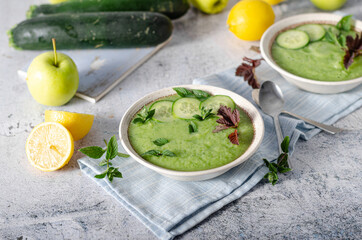 Fresh fruit gazpacho soup